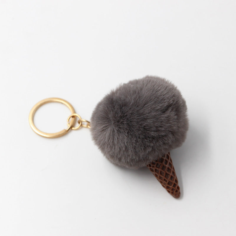 Wholesale Resin Ice Cream Fur Ball Keychain